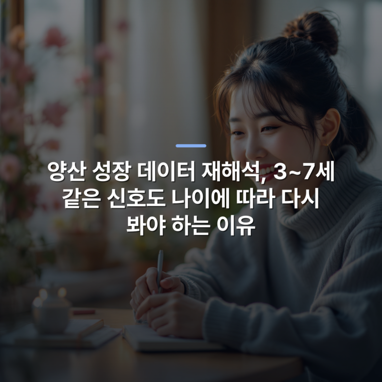 양산 성장 데이터 재해석, 3~7세 같은 신호도 나이에 따라 다시 봐야 하는 이유